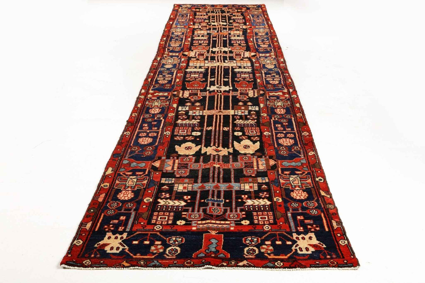 Persian Nahavand Runner Rug | 3' 8" x 16' 1"