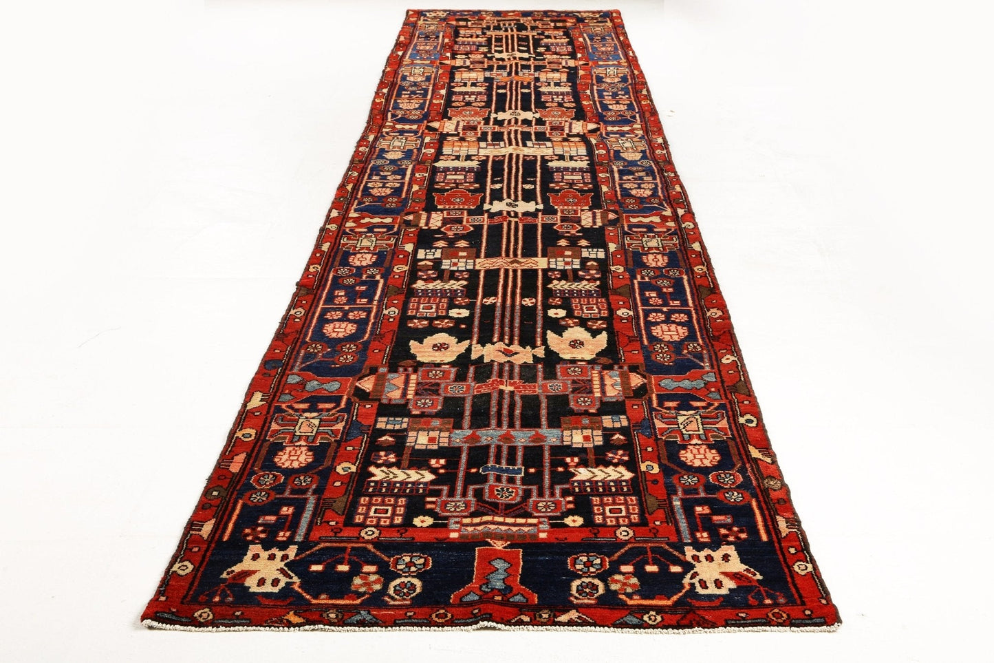 Persian Nahavand Runner Rug | 3' 8" x 16' 1"