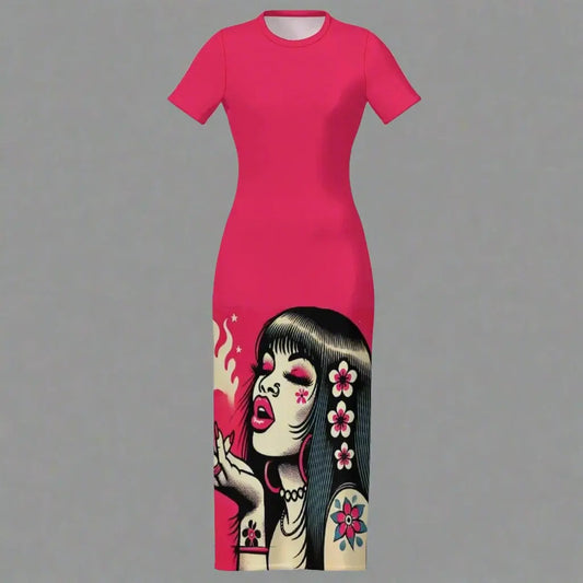 Pink Diesel Midi Bodycon Dress