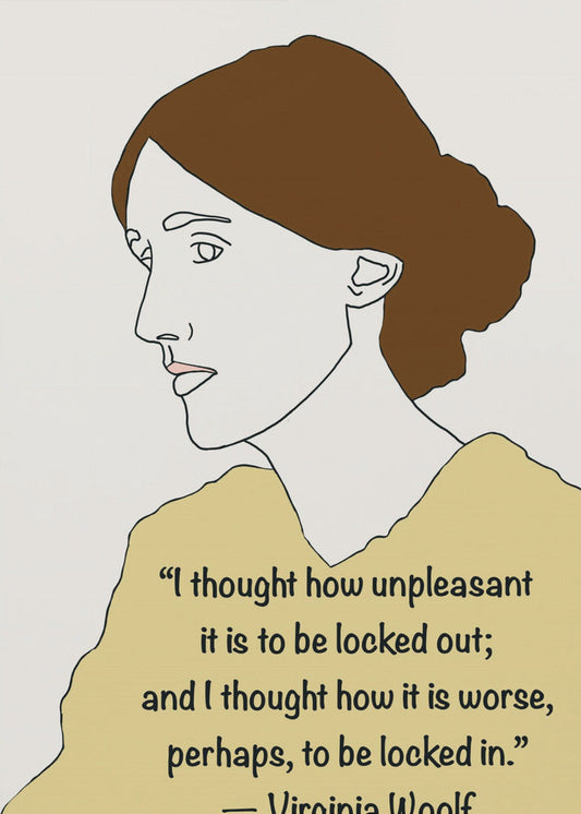 Wandbild Virginia Woolf Kunst Gelb
