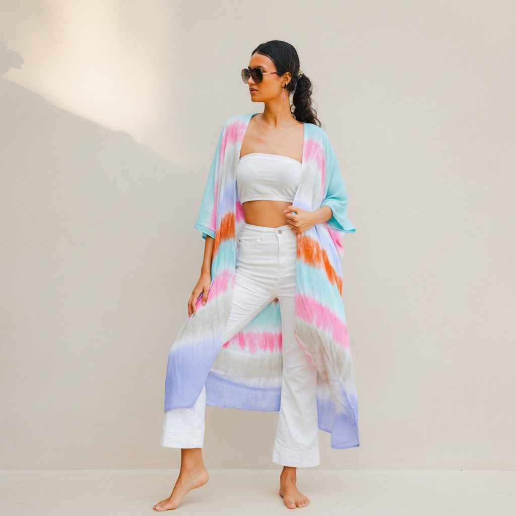 Stripey Kimono - Rainbow