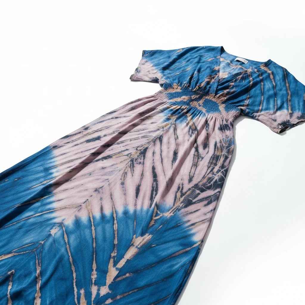 Tie Dye Lapis Ombre Maxi Dress - Blue & Pink