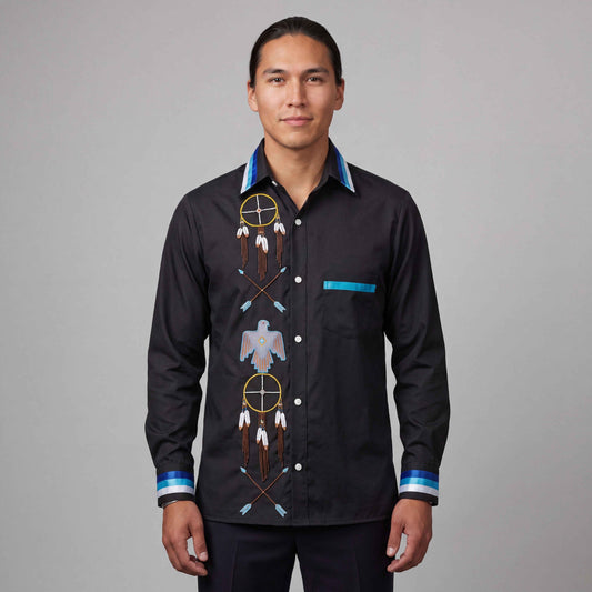Embroidered Ribbon Shirt (Eagle)