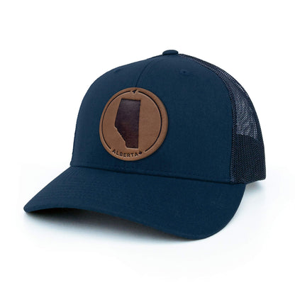 Alberta Leather Patch Trucker Hat