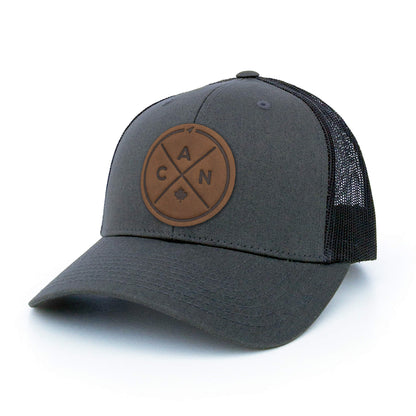 Canada Compass Leather Patch Trucker Hat
