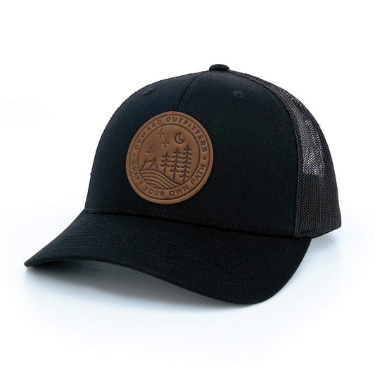 Stellar Night Leather Patch Trucker Hat