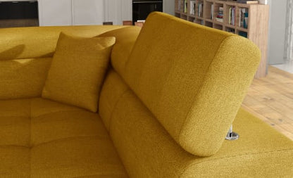Anton Storage Sleeper Sectional Sofa - Mustard