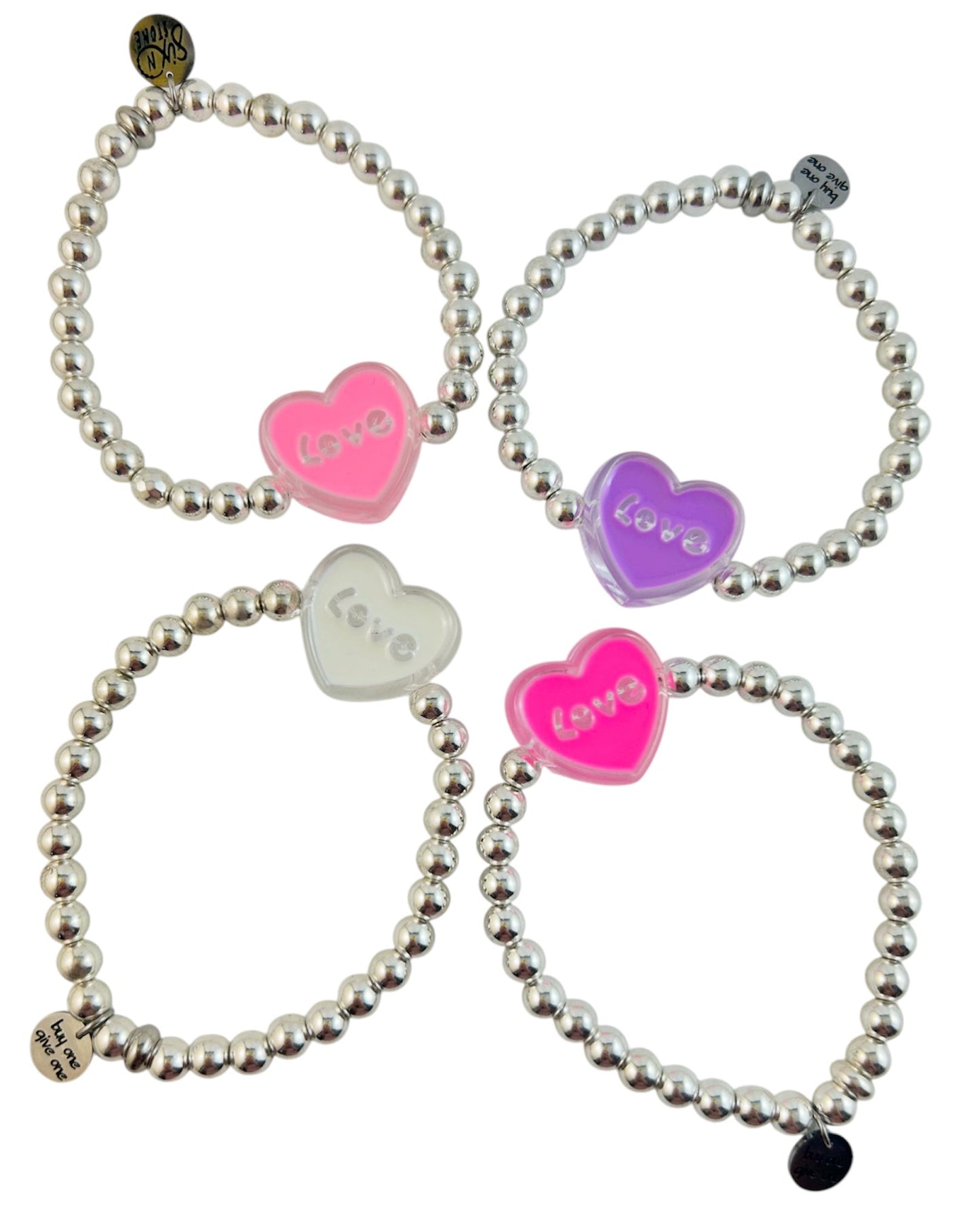 Sweetheart Hematite Bracelets - Mom and Mini