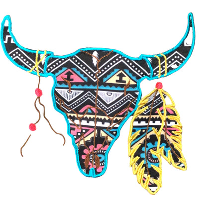 Buffalo  Skull Embroidered Crossbody Bag