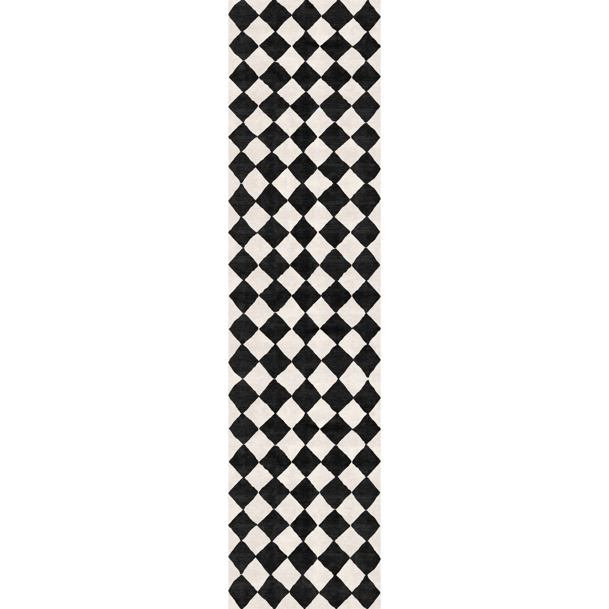Trestres karierter Teppich Schwarz & Elfenbein