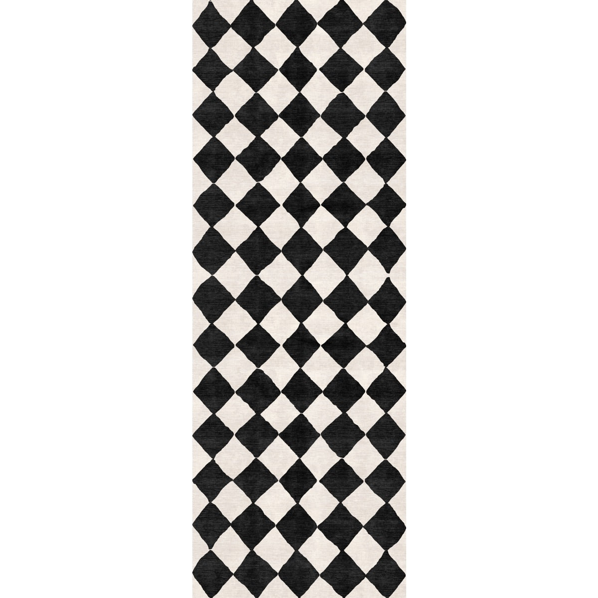 Trestres karierter Teppich Schwarz & Elfenbein
