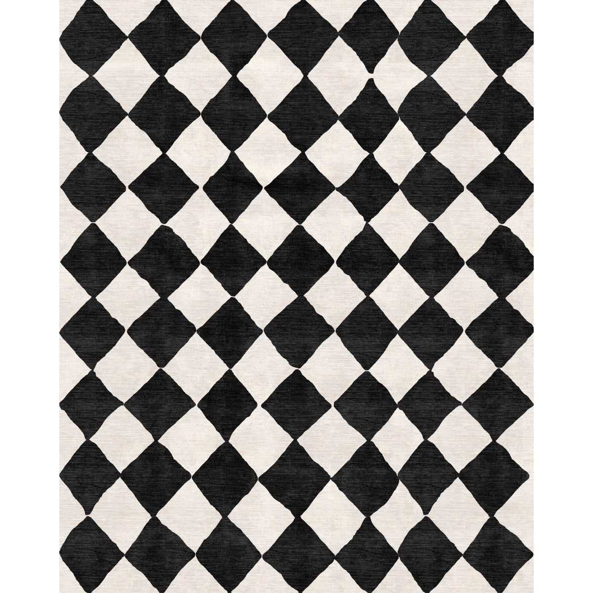 Trestres karierter Teppich Schwarz & Elfenbein