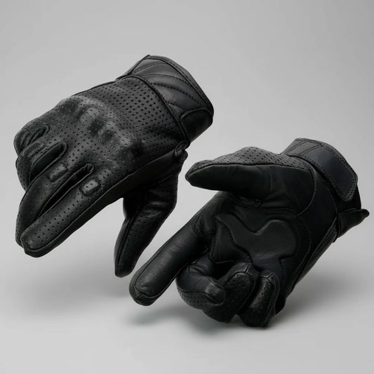 Open Road Men's Perforated Armored Leather Motorcycle Gloves