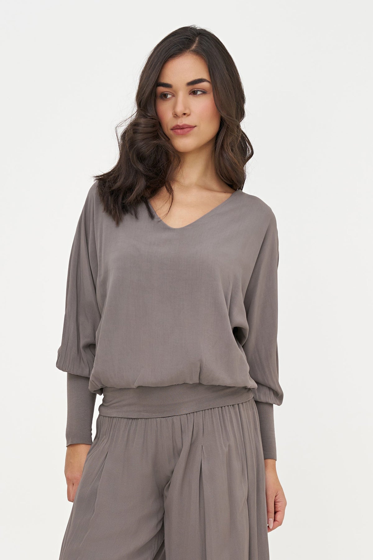 Women's Woven V-Neck Top