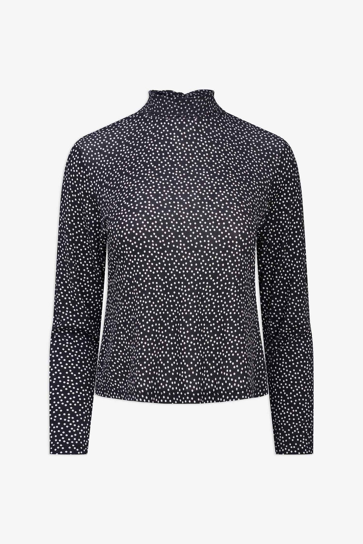 Women's Soft Printed Knit Top, Long Sleeves & Tie-Back Scarf Collar