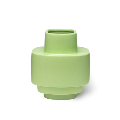 Layer Ceramic Vase - Matte Light Green Glaze
