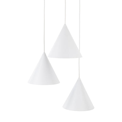 CONO 3-Light Steel Cone Pendant for Kitchen Island & Dining Table