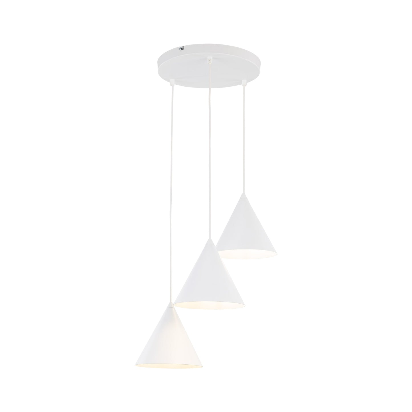 CONO 3-Light Steel Cone Pendant for Kitchen Island & Dining Table