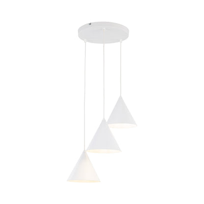 CONO 3-Light Steel Cone Pendant for Kitchen Island & Dining Table