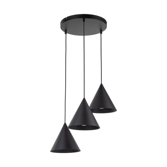 CONO 3-Light Steel Cone Pendant for Kitchen Island & Dining Table