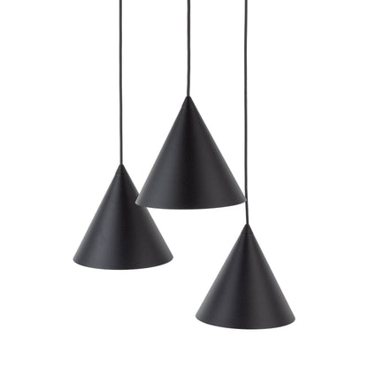 CONO 3-Light Steel Cone Pendant for Kitchen Island & Dining Table