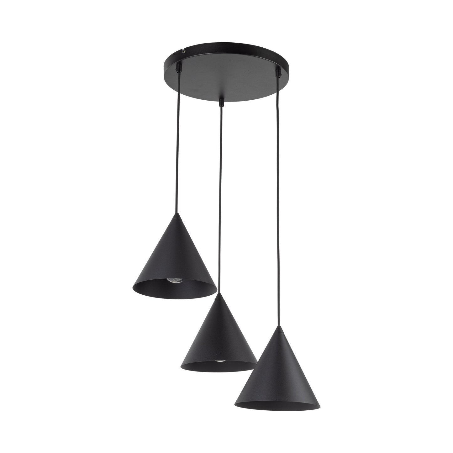 CONO 3-Light Steel Cone Pendant for Kitchen Island & Dining Table