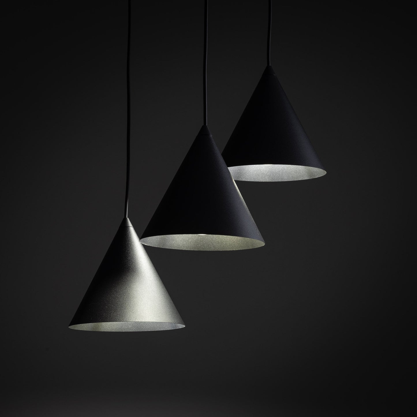 CONO 3-Light Steel Cone Pendant for Kitchen Island & Dining Table