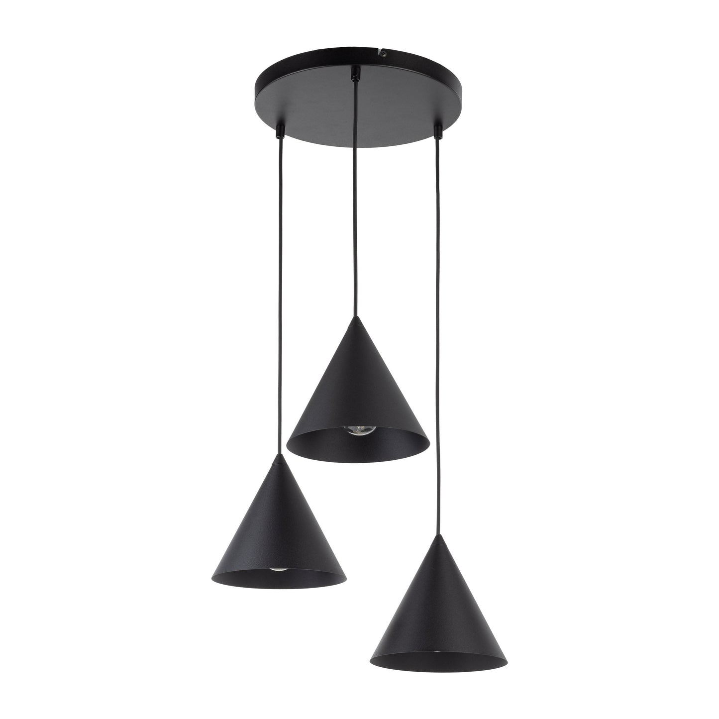 CONO 3-Light Steel Cone Pendant for Kitchen Island & Dining Table