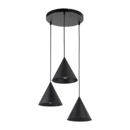 CONO 3-Light Steel Cone Pendant for Kitchen Island & Dining Table