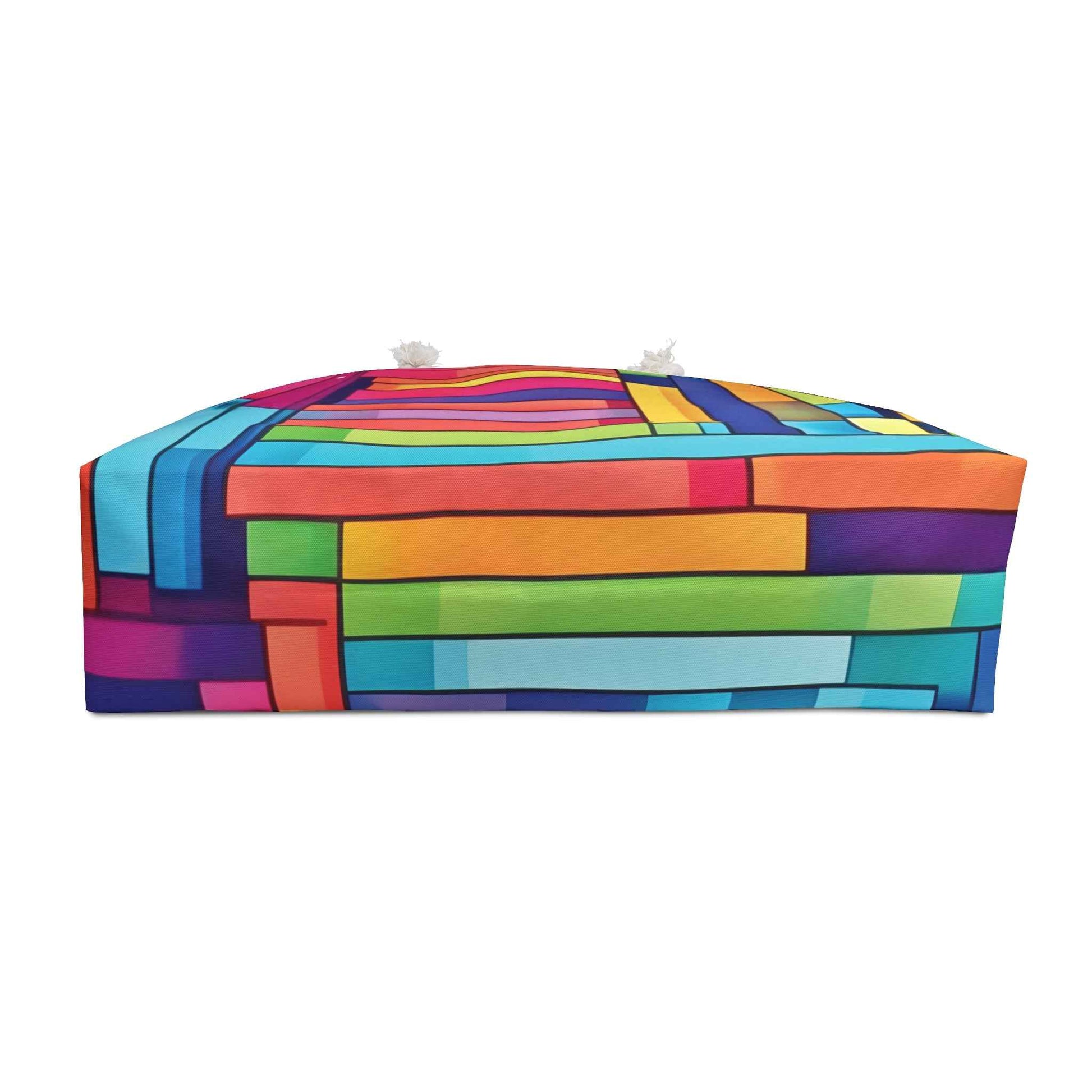 Colorful Geometric Stained Glass Pattern Weekender Bag | Rainbow Travel Tote | Mom Gifts