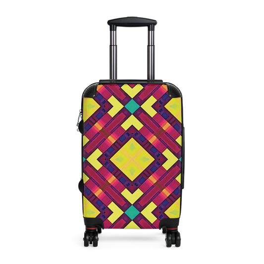 Colorful Geometric Carry-On Suitcase — Vibrant Kaleidoscope Travel Luggage