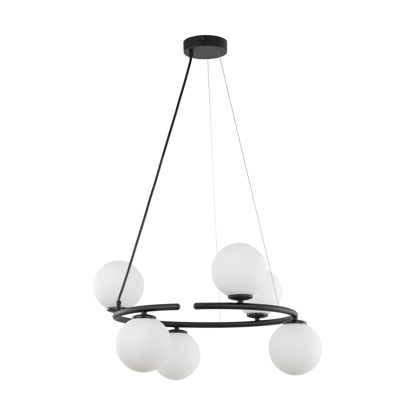 ANABELLE Scandinavian PendANABELLE 6-Light Scandinavian Globe Chandelier for Dining Room & Modern Interiorsant Light 6