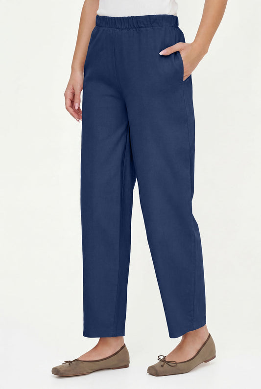 Women's Woven Barrel-Leg Pull-On Pants