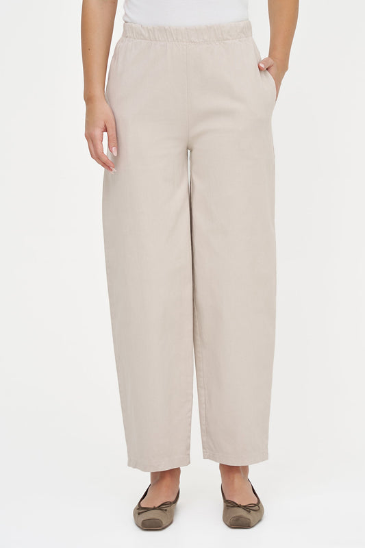 Women's Woven Barrel-Leg Pull-On Pants