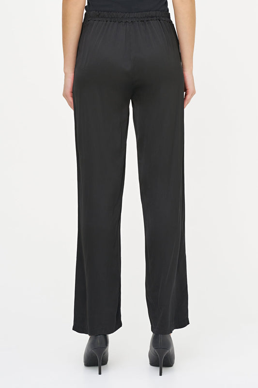 Women's Woven Pull-On Bootcut Pants with Side Pockets
