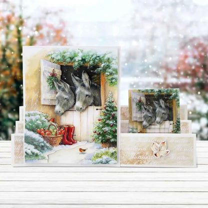 Die Cut Decoupage – Christmas Donkeys (Pack Of 3)
