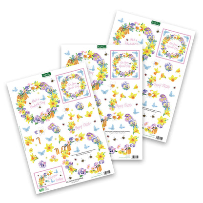 Die Cut Decoupage – Spring Wreath (Pack Of 3)