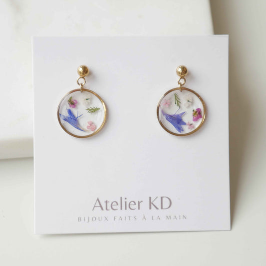 Boucles d'oreilles Maia - rond (moyen 15mm)