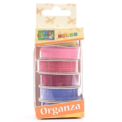 Vaessen Creative Organza Ribbon 6 Colors 6mmx2m Baby Rose