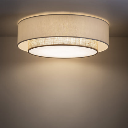CALISTO JUTE Scandinavian Flush Mount Ceiling Light for Bedroom, Hallway & Living Room