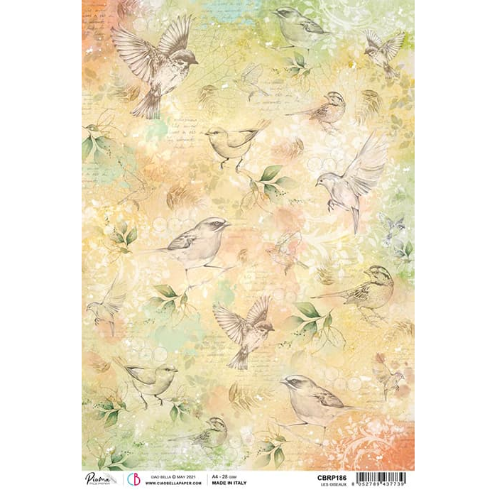Ciao Bella Rice Paper A4 Les Oiseaux