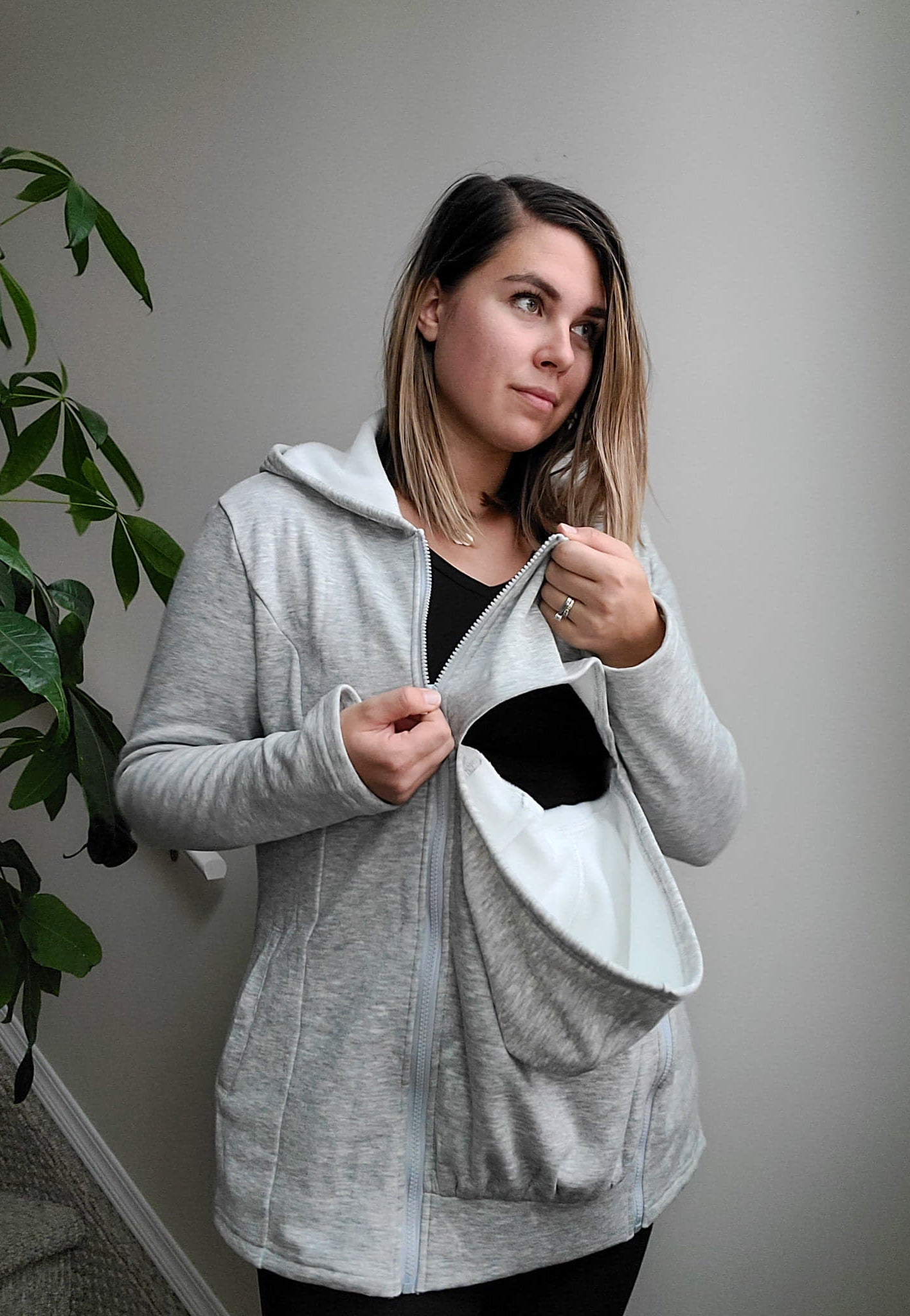 2-in-1 Fleece Baby Carrying Hoodie