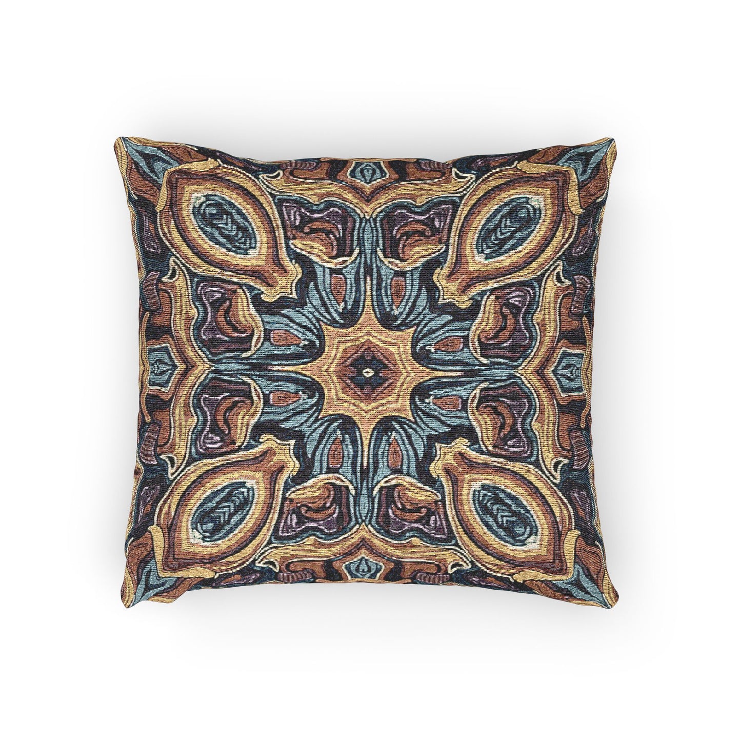 Bohemian Woven Pillow – Mosaic Medallion Decorative Throw Pillow
