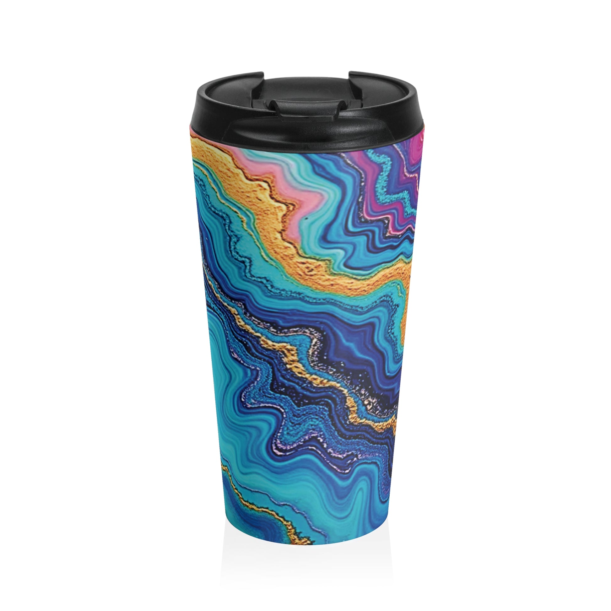 Geode Swirl Stainless Steel Travel Mug - AURABAGS SHOP