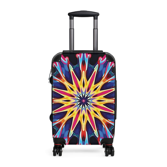 Kaleidoscope Star Carry-On Suitcase — Colorful Mandala Travel Luggage
