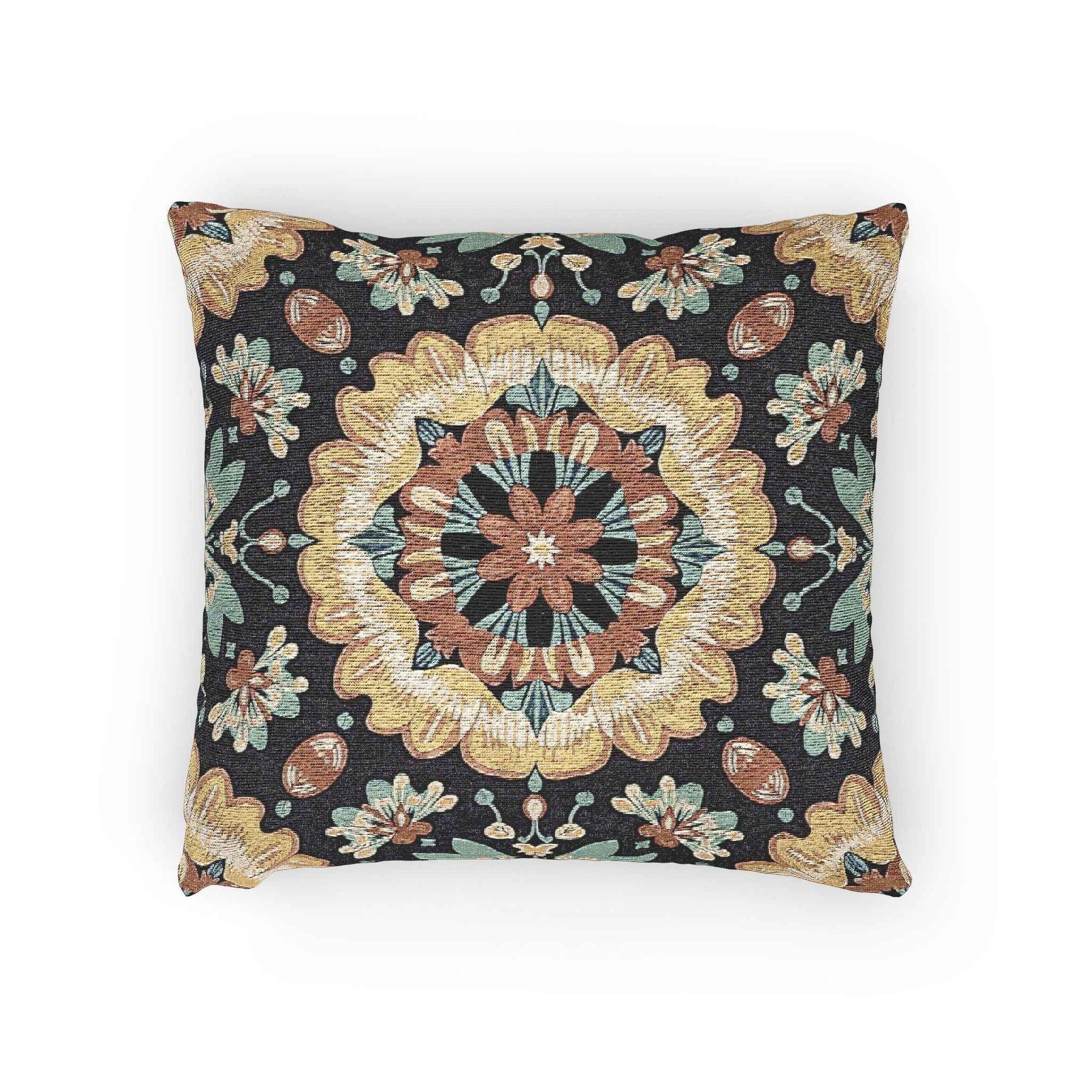 Boho Mandala Woven Pillow | Kilim Mosaic Cushion Cover
