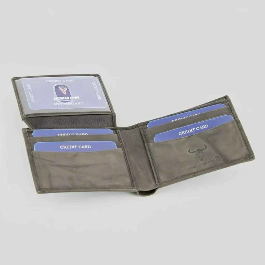 Men's RFID Bifold Wallet with Left ID Flap