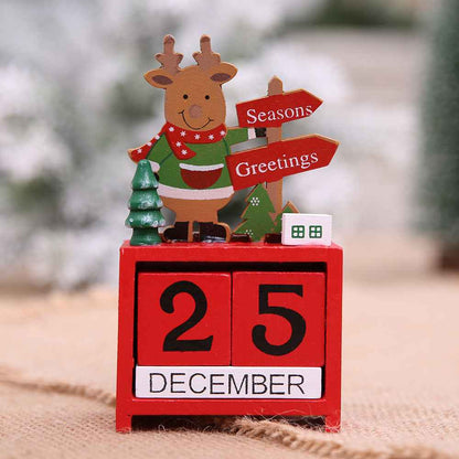 Wooden Christmas Advent Calendar – Holiday Countdown Decoration, 14cm