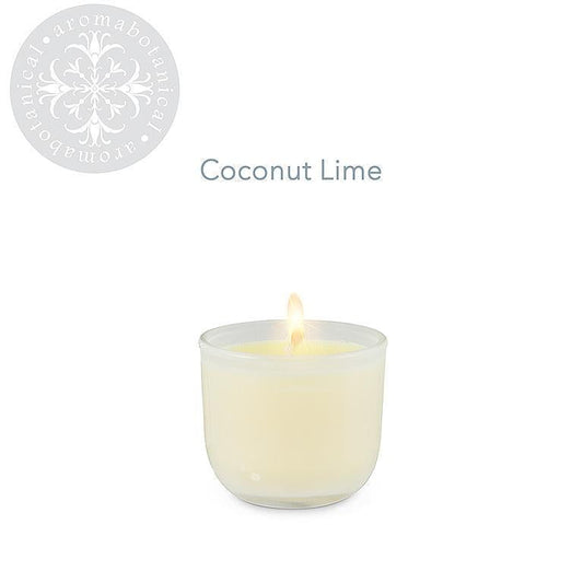 Mini Coconut Lime Candle with Refreshing Tropical Scent by Aromabotanical