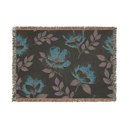 Floral Woven Blanket — Vintage Botanical Throw Blanket